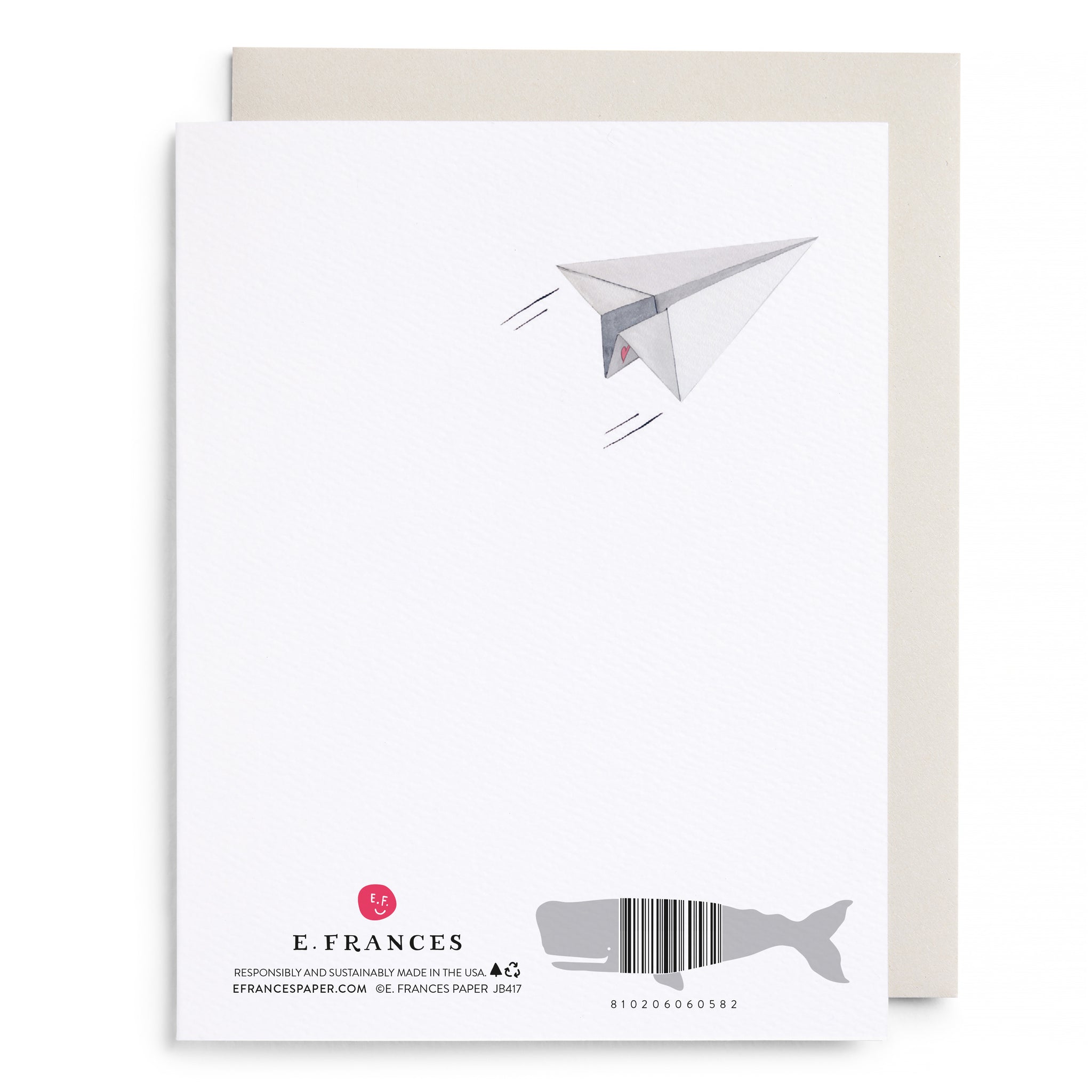 Paper Airplane Love and Friendship Greeting Card