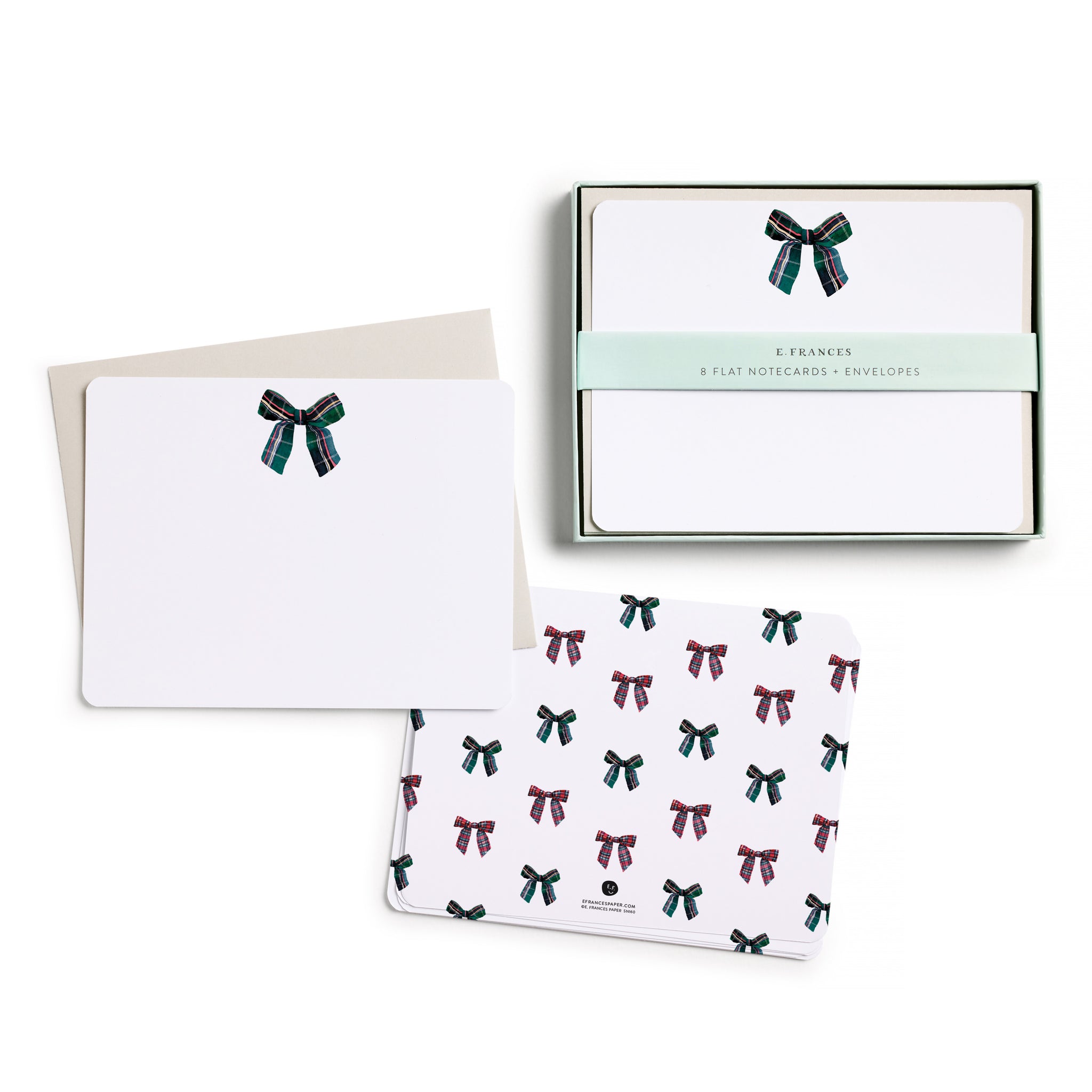 Plaid Bow Flat Note Set