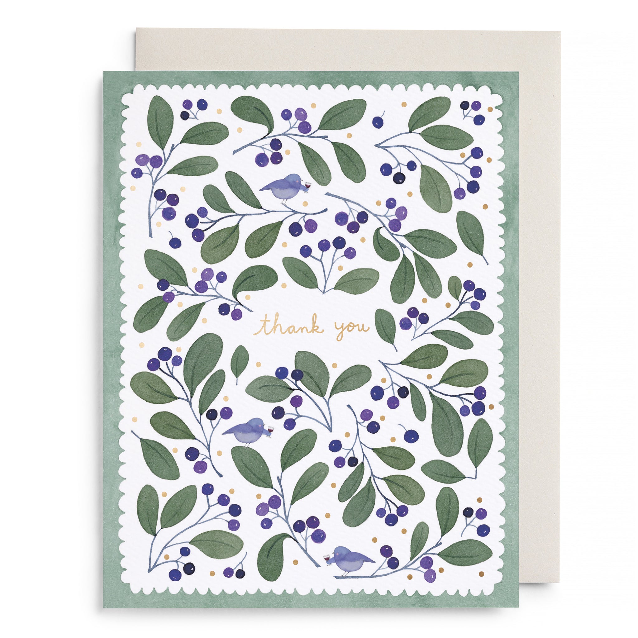Chirps and Cheers Thank You Greeting Card (Boxed Set of 6)
