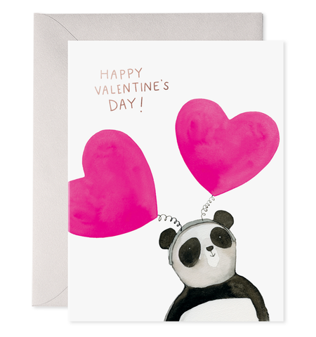 Top Heavy Panda Valentine's Day Greeting Card