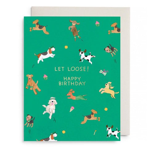Off Leash Birthday Greeting Card