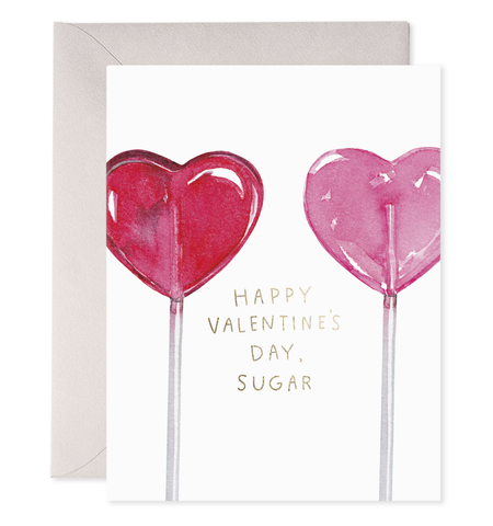 Heart Lollipops Valentine's Day Greeting Card