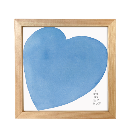 Squeezed Blue Heart Little Print