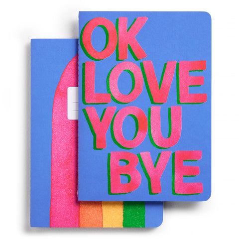 OkLoveYouBye Set of Two Stitched Notebooks