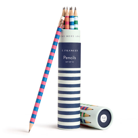 Varsity Stripes Set of 10 Pencils
