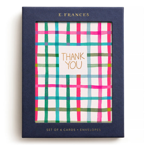 Happy Plaid Thank You Greeting Card (Boxed Set of 6)